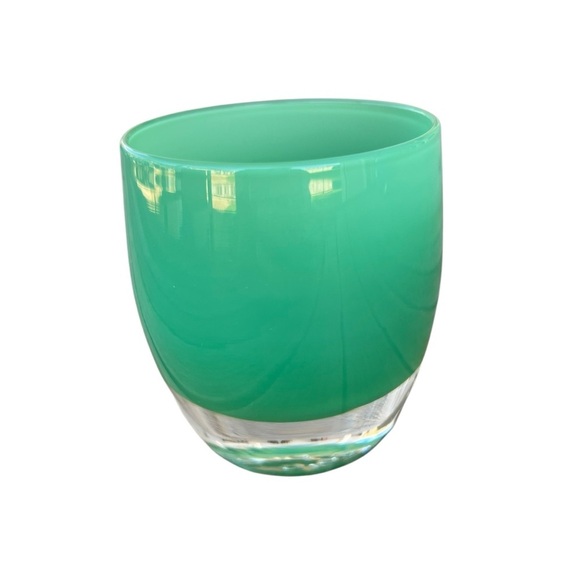 Glassybaby Strength Pre-Triskelion Votive Candle Holder Green Hand Blown GUC - Picture 4 of 15